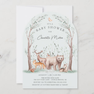 Woodland Animals Baby Shower Invitation