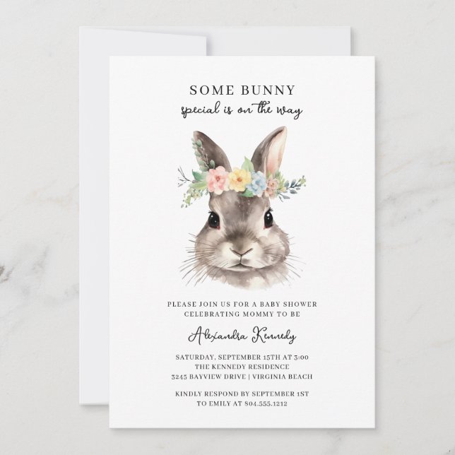 Woodland Animals Baby Shower Invitation (Front)