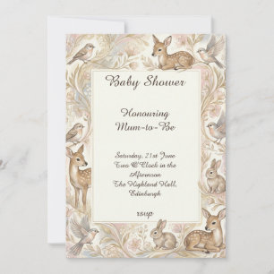 Woodland Animals Baby Shower Invitation