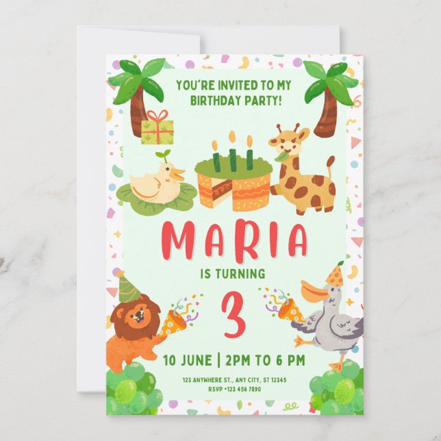 Woodland Animals Baby Shower Invitation (Front)