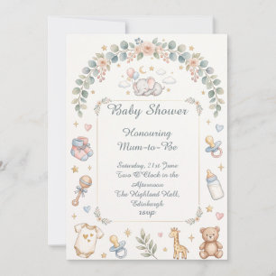Woodland Animals Baby Shower Invitation