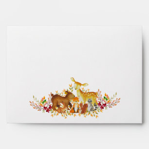 Woodland Animals Baby Shower Invitation Envelope