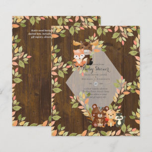 WOODLAND ANIMALS BABY SHOWER INVITATIONS