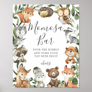 Woodland Animals Baby Shower Mimosa Bar Sign
