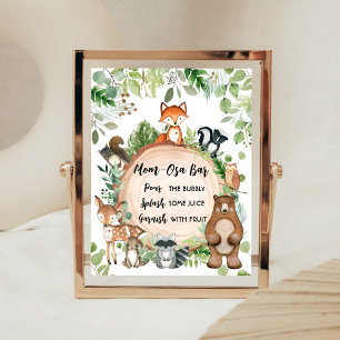 Woodland Animals Baby Shower Mum Osa Bar Sign