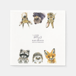 Woodland Animals Baby Shower Napkin