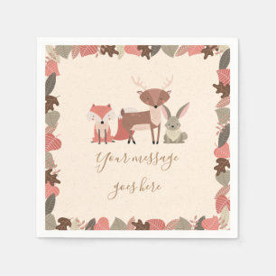 Woodland Animals Baby Shower Napkin
