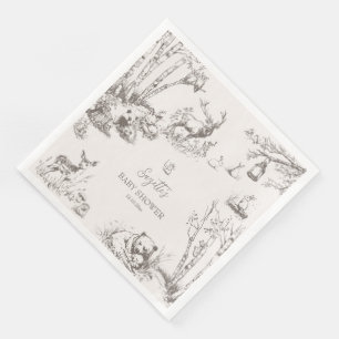 Woodland Animals Baby Shower Napkin