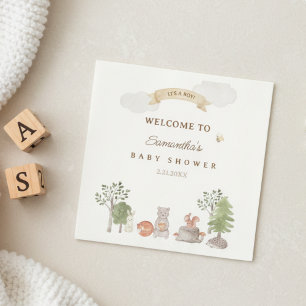 Woodland Animals Baby Shower Napkin