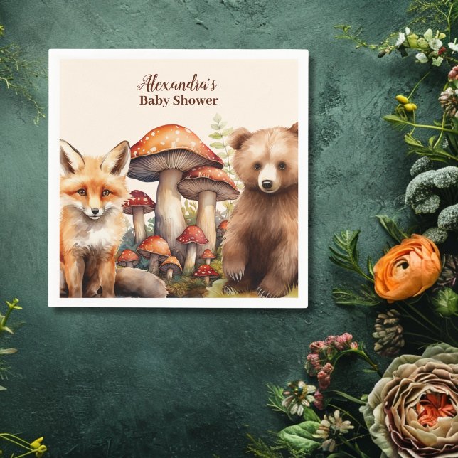 Woodland Animals Baby Shower Napkin (Creator Uploaded)