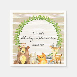 Woodland Animals Baby Shower Napkin