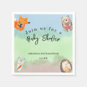 Woodland animals Baby Shower Napkin