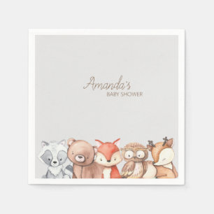 Woodland Animals Baby Shower Napkin