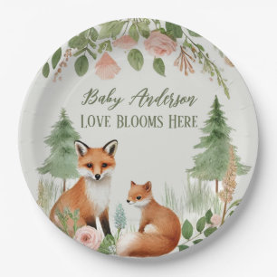 Woodland Animals Baby Shower Paper Plate
