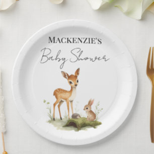 Woodland Animals Baby Shower Paper Plate