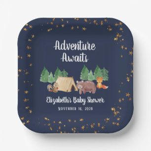 Woodland Animals Baby Shower Paper Plate