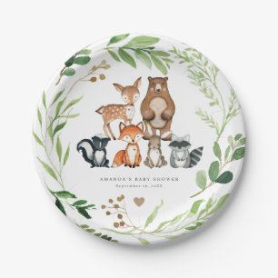 Woodland Animals Baby Shower Paper Plates