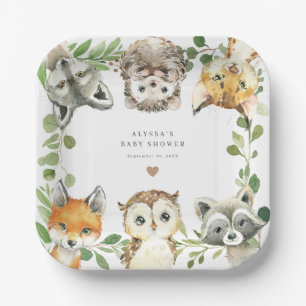 Woodland Animals Baby Shower Paper Plates