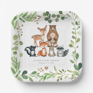Woodland Animals Baby Shower Paper Plates
