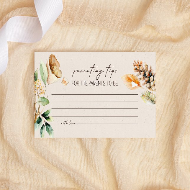 Woodland Animals Baby Shower Parenting Tips Card (Creator Uploaded)