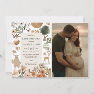  Woodland Animals Baby Shower Party Invitation