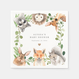 Woodland Animals Baby Shower Party Paper Napkins