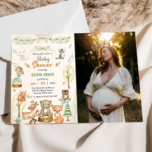 Woodland Animals Baby Shower Party  Photo  Invitation