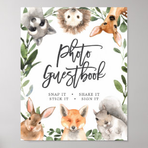 Woodland Animals Baby Shower Photo Guestbook Sign