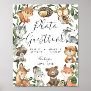 Woodland Animals Baby Shower Photo Guestbook Sign