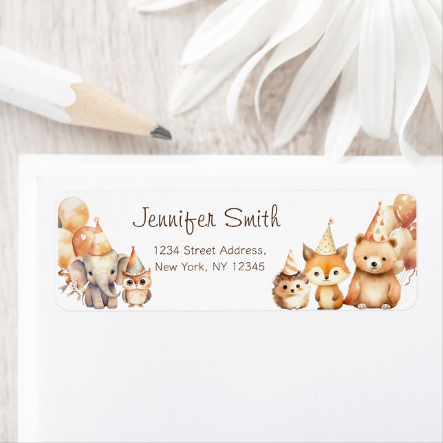 Woodland Animals baby shower Return Address (Insitu)