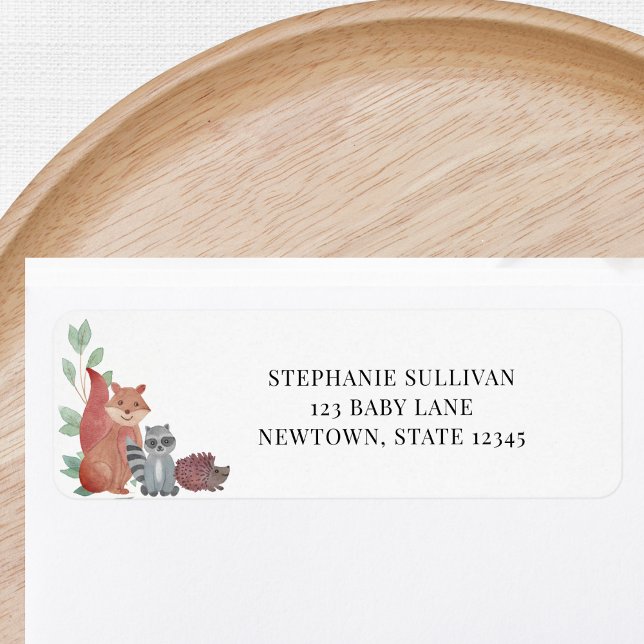 Woodland Animals Baby Shower Return Address (Creator Uploaded)