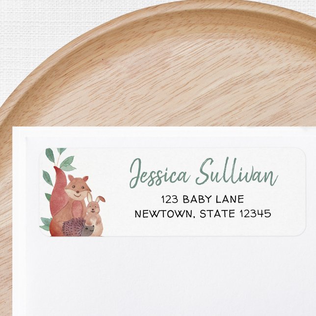 Woodland Animals Baby Shower Return Address  (Creator Uploaded)