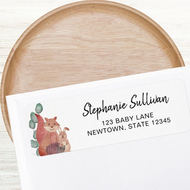 Woodland Animals Baby Shower Return Address  (Creator Uploaded)
