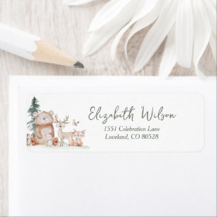 Woodland Animals Baby Shower Return Address
