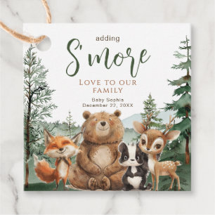 Woodland Animals baby shower S'mores Favour Tags