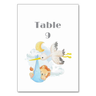 Woodland Animals Baby Shower Table Number
