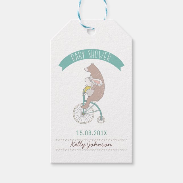 Woodland Animals Baby Shower Tag (Front)