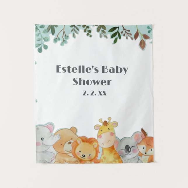 Woodland Animals Baby Shower  Tapestry (Front)