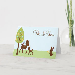 Woodland Animals Baby Shower Thank You Card