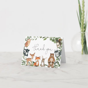 Woodland Animals Baby Shower Thank You Card
