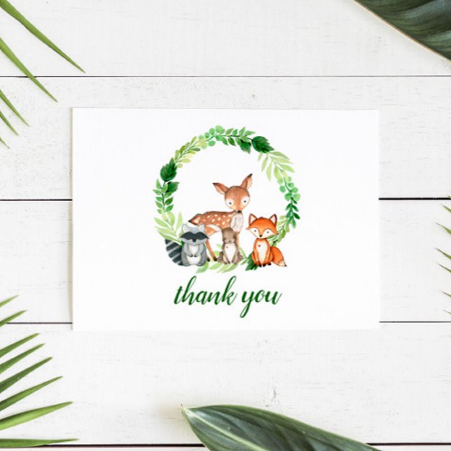 Woodland Animals Baby Shower Thank You Card (Creator Uploaded)