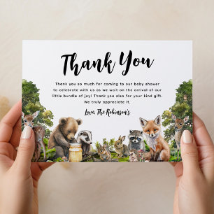 Woodland Animals Baby Shower Thank You Card