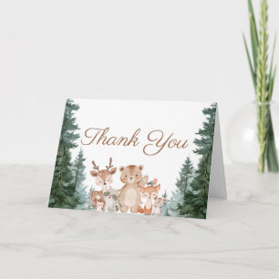 Woodland Animals Baby Shower Thank You Card