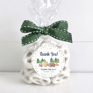 Woodland Animals Baby Shower Thank You Classic Round Sticker