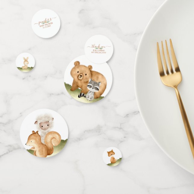 Woodland animals Baby Shower thank you Confetti (Group)