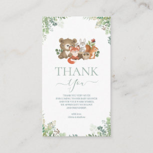 Woodland animals Baby Shower Thank you   Enclosure Card