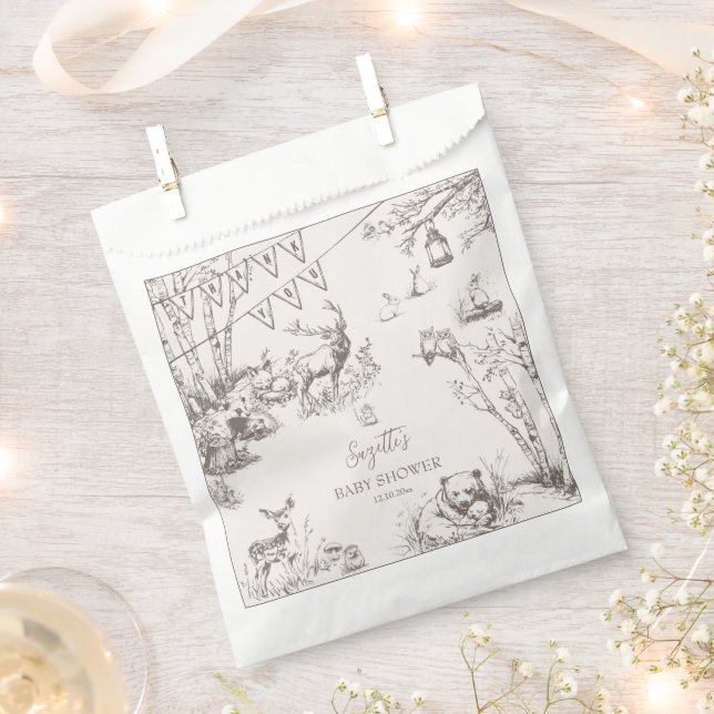 Woodland Animals Baby Shower Thank You Favour Bags (Clipped)