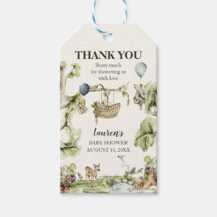 Woodland Animals Baby Shower Thank You Favours Gift Tags