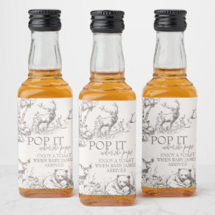 Woodland Animals Baby Shower Thank You Liquor Bottle Label