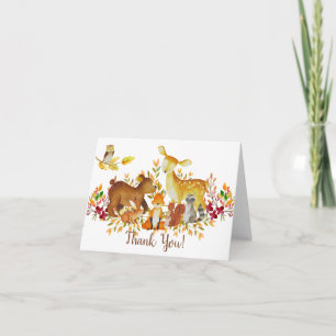 Woodland Animals Baby Shower Thank You Note Card
